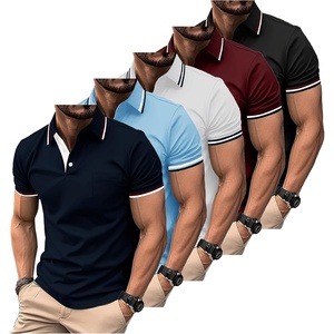 ZITY 5 Pack Men Polo Shirts Short Sleeve Athletic Golf Polos with Pocket(Navy Moonblue White Winered Darkgrey)