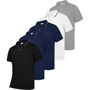 ZITY 5 Pack Mens Polo Shirts Short Sleeve Casual Classic Golf Shirt(Black/Navy/Navy/White/Light Grey)