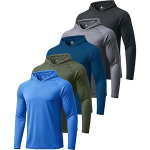 ZITY 5/7 Pack Mens Sun Hoodie Lightweight Workout Pollover Athletic Shirts(5 Pack: Heather Army Green+royal Blue+navy Blue+light Gray+black)