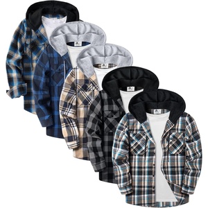 ZITY Beauty 5 Pack Mens Flannel Button Down Shirts Long Sleeve Plaid Hooded Shirts for Men Casual Stylish(5 Pack-z08)