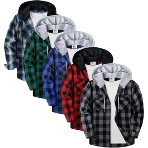 ZITY Beauty 5 Pack Mens Flannel Button Down Shirts Long Sleeve Plaid Hooded Shirts for Men Casual Stylish(5 Pack-z09)
