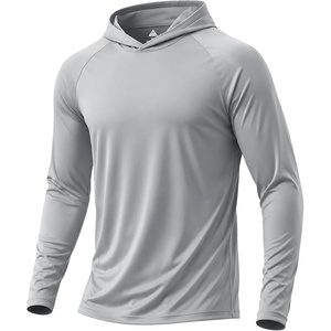 ZITY Fishing Shirts for Men Long Sleeve UPF 50+ T Shirt Sun Protection Tee Shirt Men’s Long-sleeved Sun Protection Running Shirts for Men Light Grey