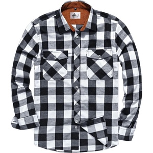 ZITY Mens Flannel Shirt Long Sleeve Plaid Shirt with Pocket Shirts(Y One Blackwhite)