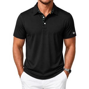 ZITY Mens Golf Shirt Short Sleeve Moisture Wicking Polo Shirts for Men(Black)
