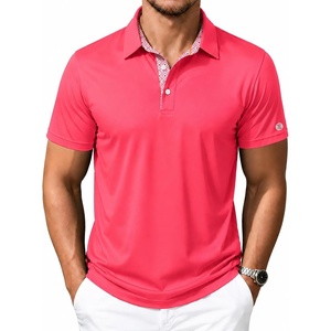 ZITY Mens Golf Shirt Short Sleeve Moisture Wicking Polo Shirts for Men(Cranberry Red)
