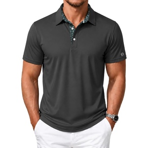 ZITY Mens Golf Shirt Short Sleeve Moisture Wicking Polo Shirts for Men(Grey)