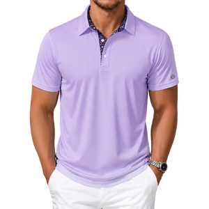 ZITY Mens Golf Shirt Short Sleeve Moisture Wicking Polo Shirts for Men(Purple)