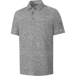 ZITY Mens Golf Shirts Short Sleeve Print Moisture Wicking Polo Shirt(Black White Dot Texture)