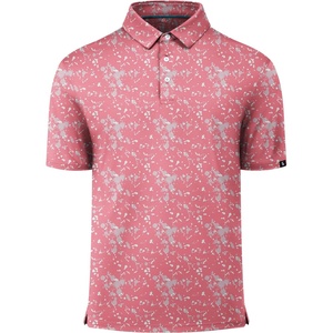 ZITY Mens Golf Shirts Short Sleeve Print Moisture Wicking Polo Shirt(Pink Splash)