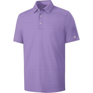 ZITY Mens Golf Shirts Short Sleeve Print Moisture Wicking Polo Shirt(Purple Snowflake Geometry)