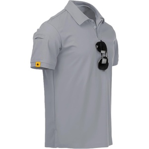 ZITY Mens Polo Shirt Short Sleeve Moisture Wicking Athletic Golf Polos(Light Grey)