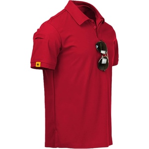 ZITY Mens Polo Shirt Short Sleeve Moisture Wicking Athletic Golf Polos(Red)