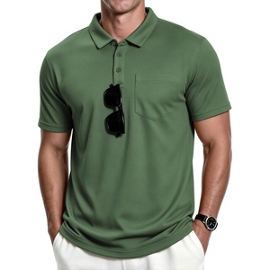 ZITY Men’s Polo Shirts with Pocket Short Sleeve Moisture-Wicking Tshirt(Army Green)