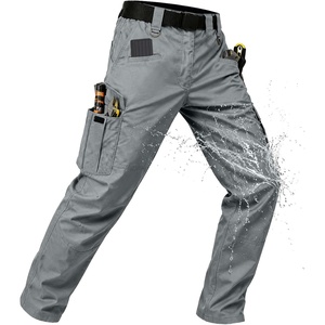 ZITY Men’s Tactical Work Cargo Pants Ripstop Water Resistant 9 Pocket(Grey)