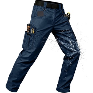 ZITY Men’s Tactical Work Cargo Pants Ripstop Water Resistant 9 Pocket(Navy Blue)