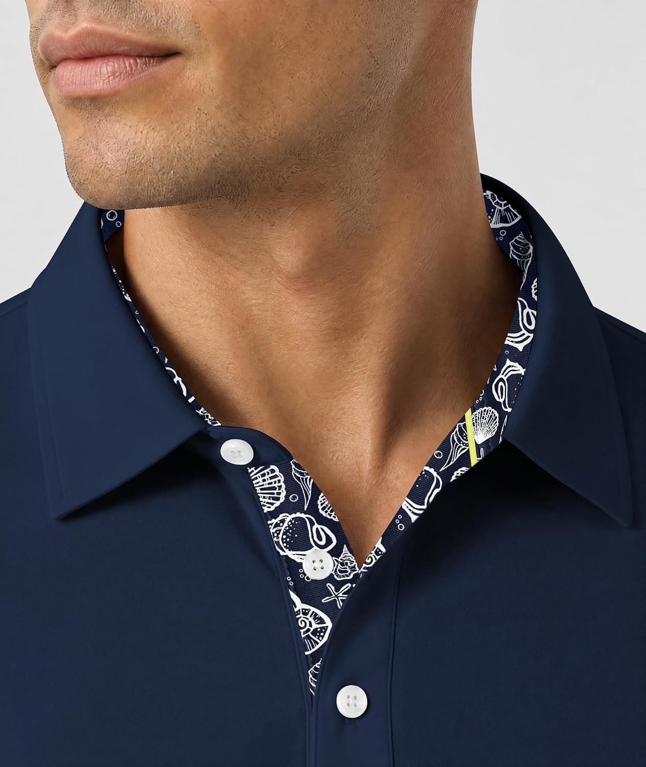 image:imageZITY Mens Long Sleeve Polo Shirts Casual Collared Golf ShirtsNavy