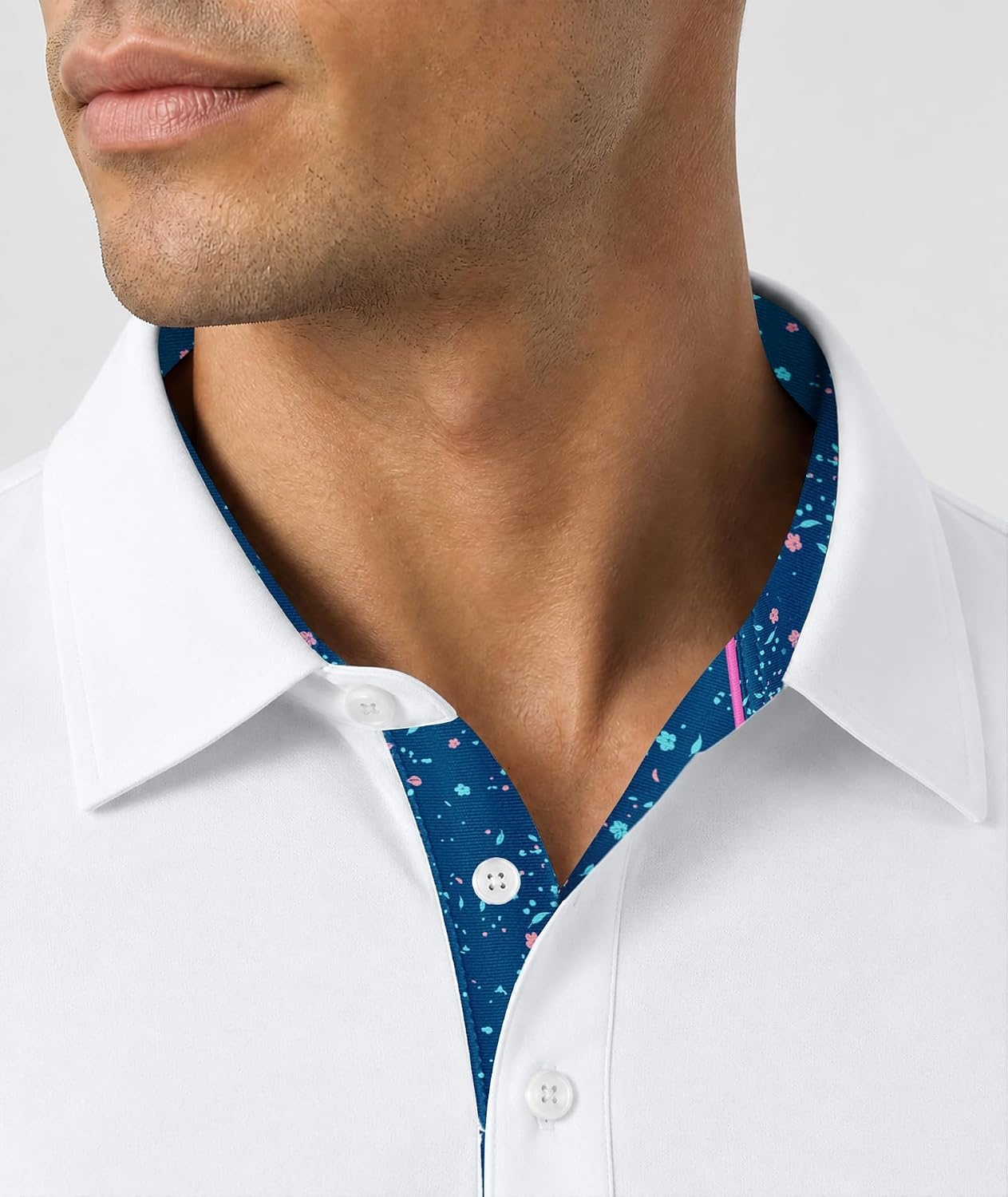 image:imageZITY Mens Long Sleeve Polo Shirts Casual Collared Golf ShirtsWhite