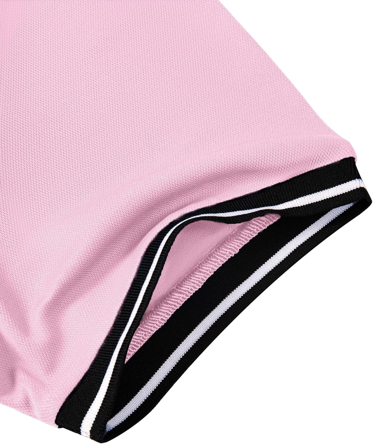 image:imageZITY Mens Polo Shirts with Pocket Moisture Wicking Collared Golf ShirtsPink