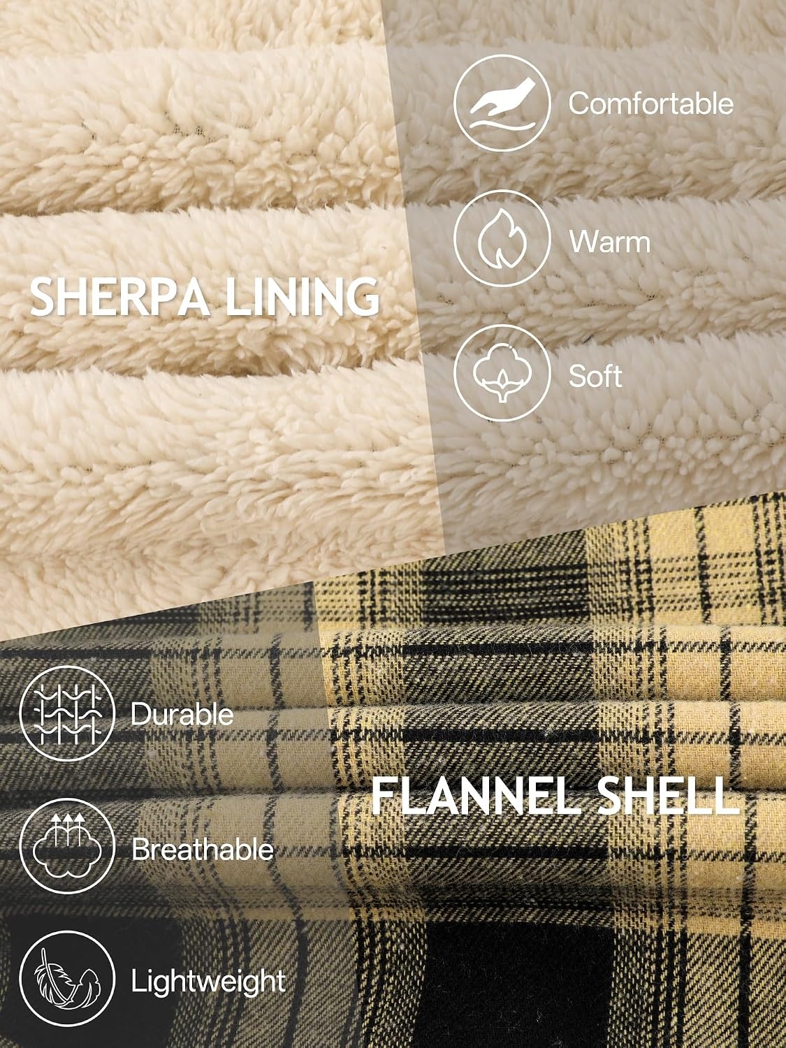 image:imageZITY Mens Flannel Shirt Jacket Plaid Cotton Hoodie Coat