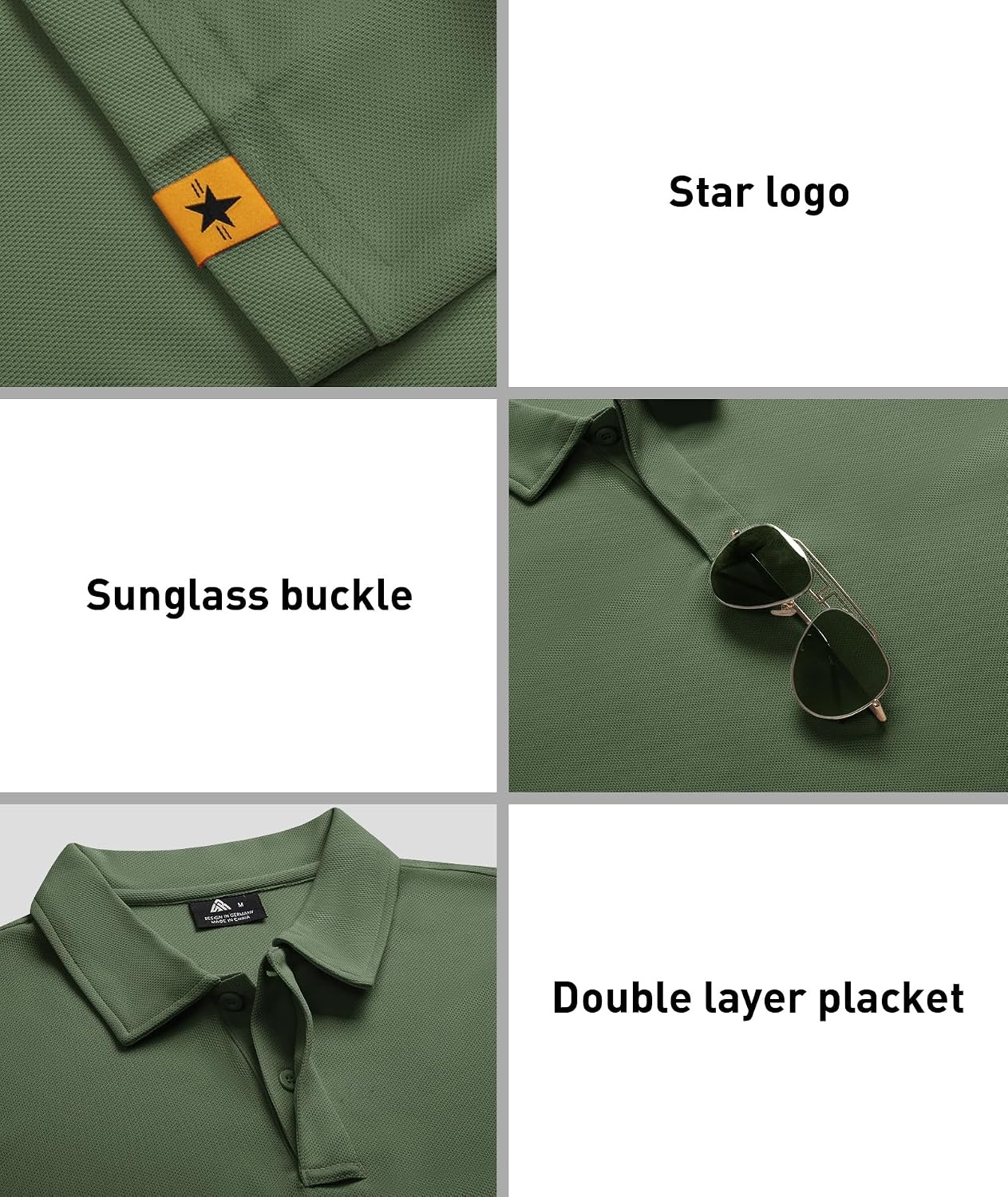 image:imageZITY 3 Pack Mens Golf Polo Shirts Short Sleeve Business Casual TShirtsGrey Black Green