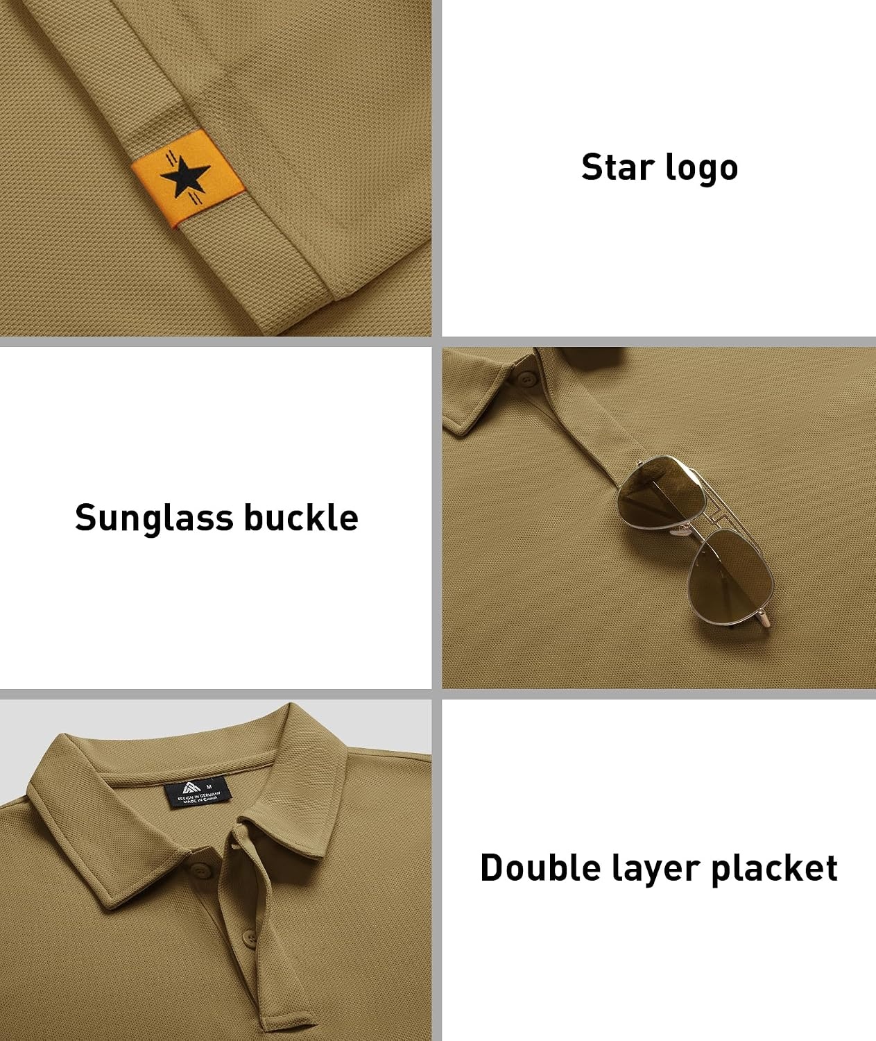 image:imageZITY 3 Pack Mens Golf Polo Shirts Short Sleeve Business Casual TShirtsKhaki Grey Green