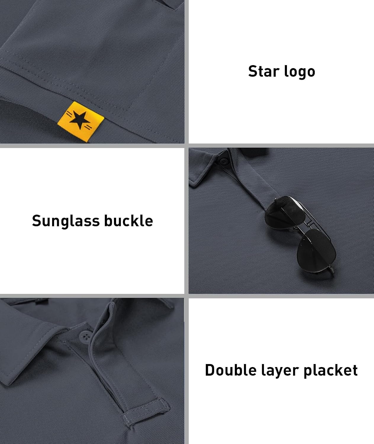 image:imageZITY 3 Pack Mens Golf Polo Shirts Short Sleeve Business Casual TShirtsLight Gray