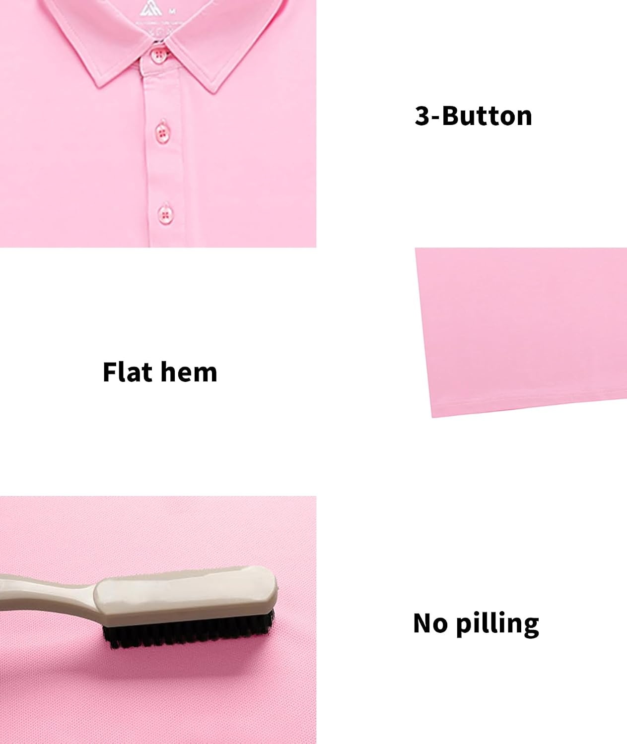 image:imageZITY 3 Pack Mens Golf Polo Shirts Short Sleeve Business Casual TShirtsLight Rose