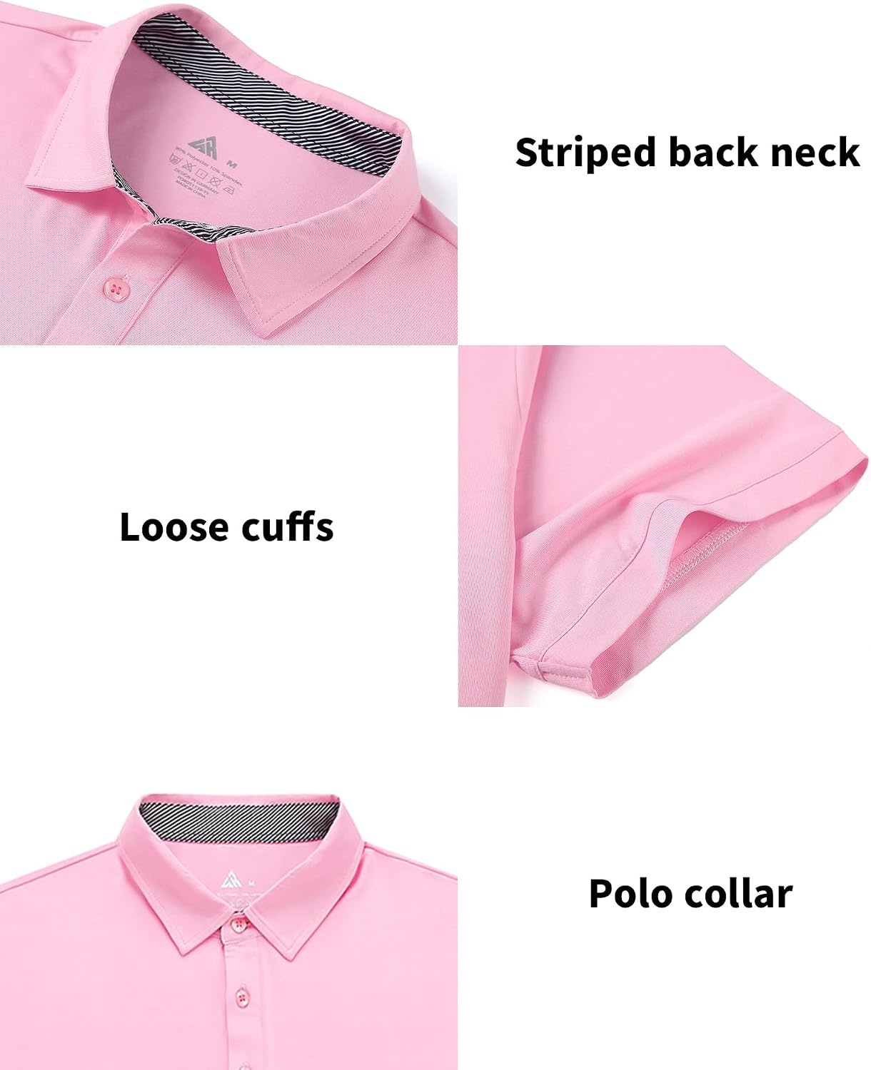 image:imageZITY 3 Pack Mens Golf Polo Shirts Short Sleeve Business Casual TShirtsLight Rose