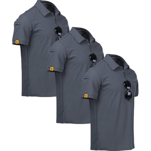 ZITY 3 Pack Mens Golf Polo Shirts Short Sleeve Business Casual T-Shirts(Light Gray)