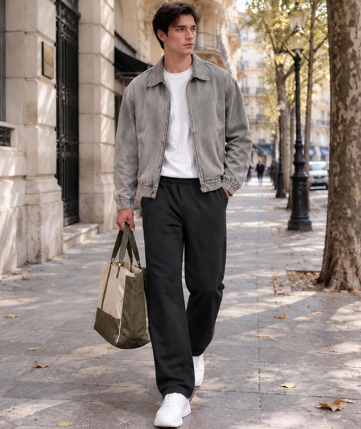 image:image3 Pack Mens Open Bottom Sweatpants Athletic Lounge Pants with PocketsBlacknavydarkgrey