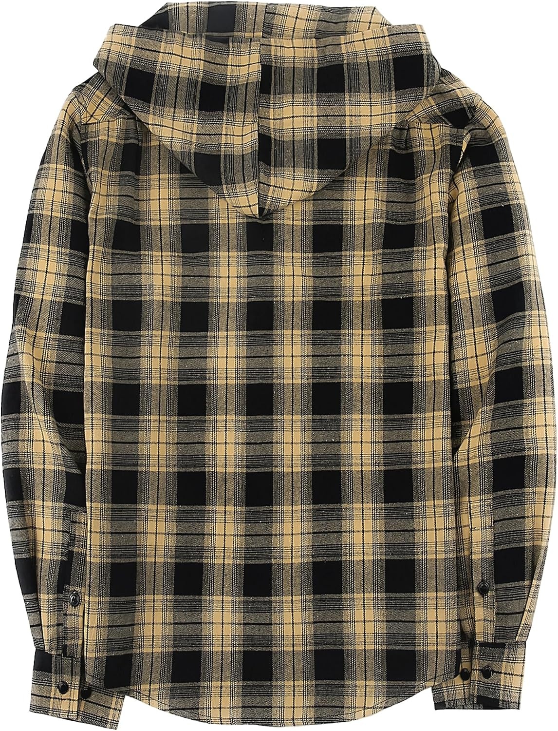 image:imageMens Flannel Hoodie Lightweight Button Down Long Sleeve Shirts with PocketBlack Yellow
