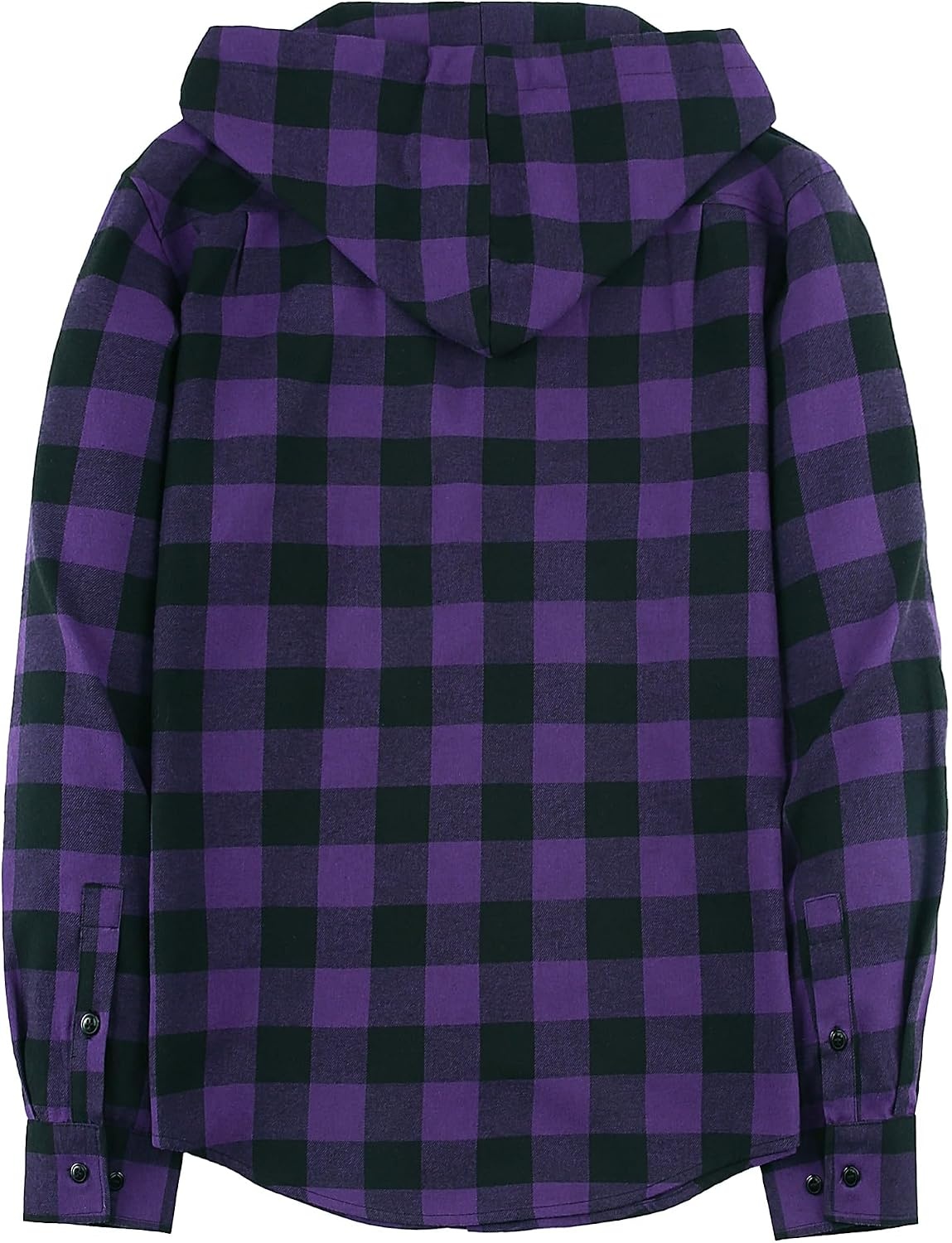 image:imageMens Flannel Hoodie Lightweight Button Down Long Sleeve Shirts with PocketPurple