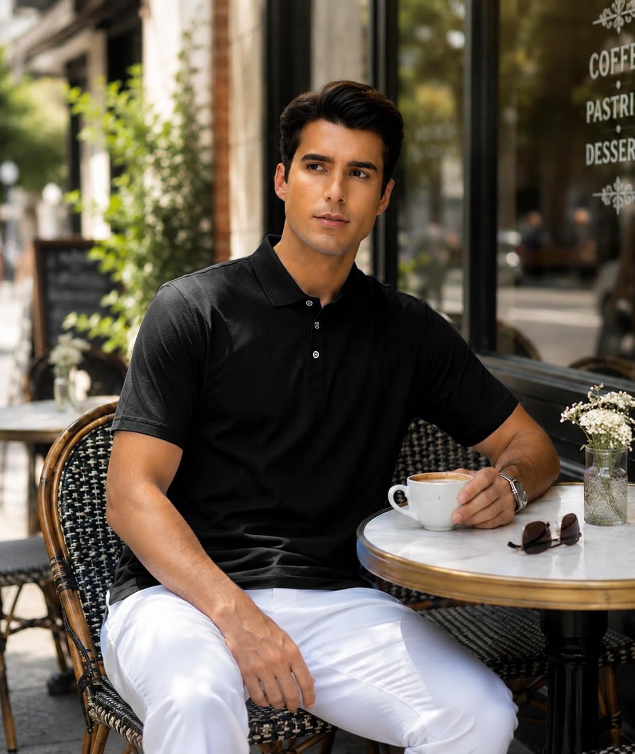 image:imageZITY 3 Pack Polo Shirts for Men Short Sleeve Daily Casual Performance Golf ShirtsBlackBlackBlack