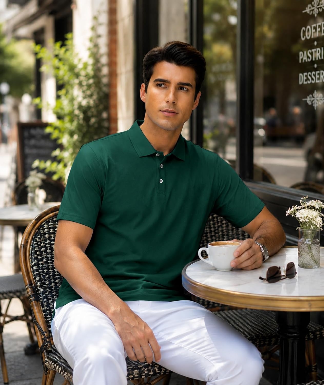 image:imageZITY 3 Pack Polo Shirts for Men Short Sleeve Daily Casual Performance Golf ShirtsBlackRedGreen