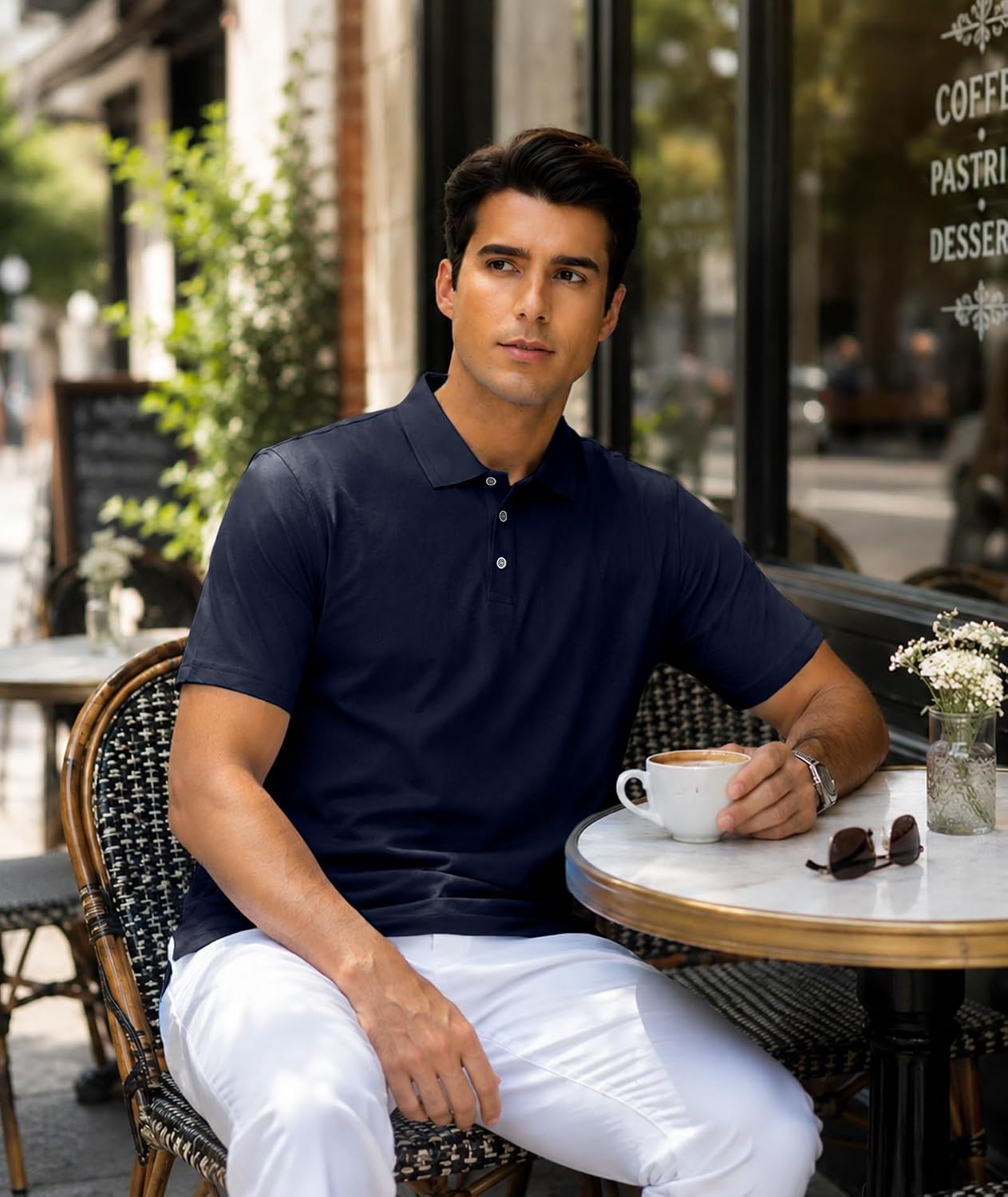 image:imageZITY 3 Pack Polo Shirts for Men Short Sleeve Daily Casual Performance Golf ShirtsNavyWhiteGrey
