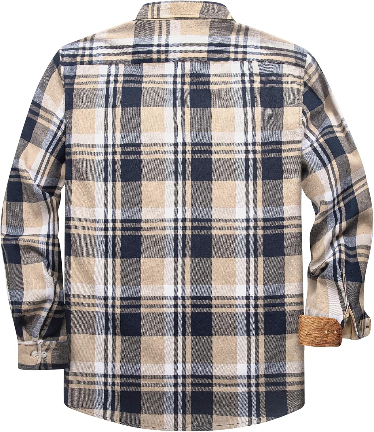image:imageZITY 5 Pack Mens Flannel Shirt Long Sleeve Button Down Plaid ShirtsDark Blue Beigenavy Bluedark Graygreenred