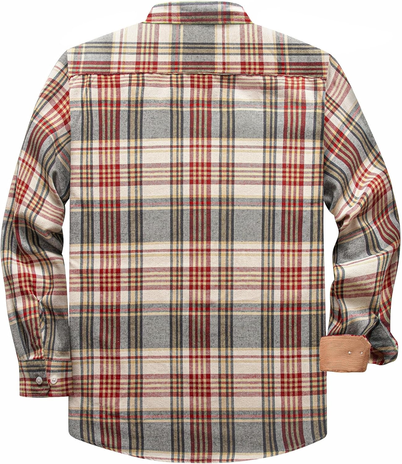 image:imageZITY 5 Pack Mens Flannel Shirt Long Sleeve Button Down Plaid ShirtsWine Red Ricenavy Bluelight Gray Gridnavy Blue Yellowdark Blue Beige