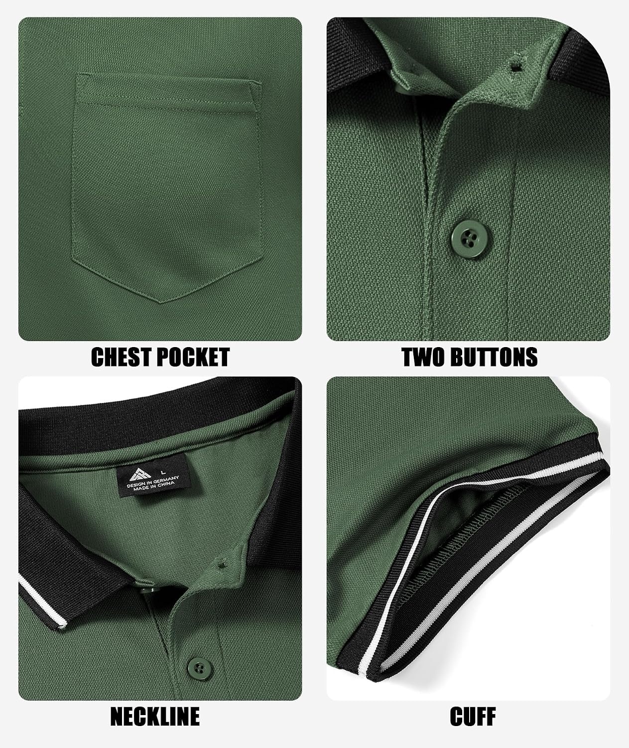 image:imageZITY 6 Pack Men Polo Shirts Short Sleeve Athletic Golf Polos with PocketSix Black Grey Green Navy Khaki Sapphireblue