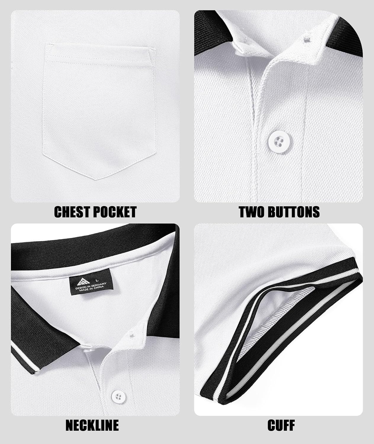 image:imageZITY 6 Pack Men Polo Shirts Short Sleeve Athletic Golf Polos with PocketSix Black White Blue Duckblue Green Brightblue
