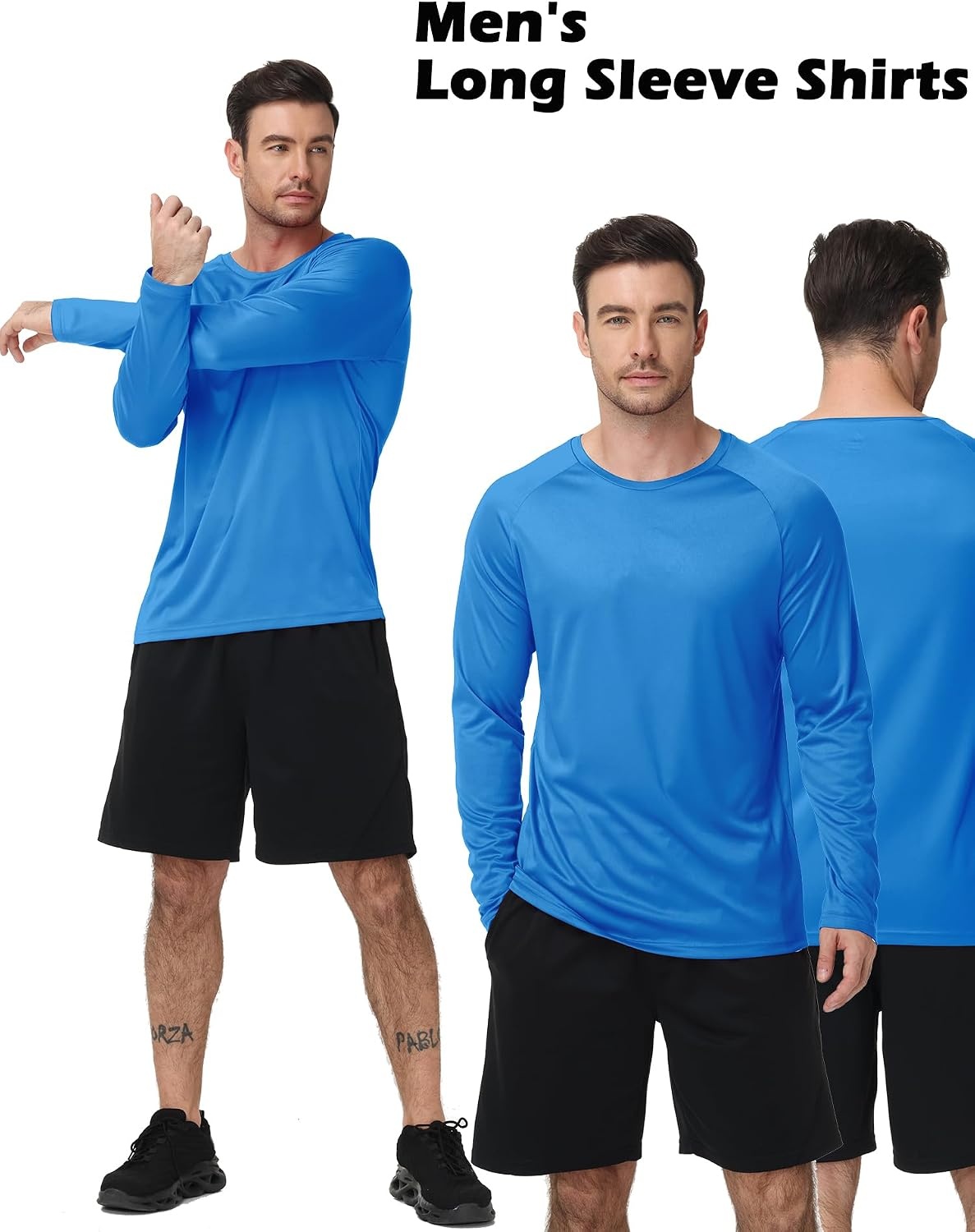 image:imageZITY 7 Pack Long Sleeve Shirts for Mens UPF 50 Fast Dry7packroyalblueLightgrayDarkgrayLightblueDarkblueWhiteBlack