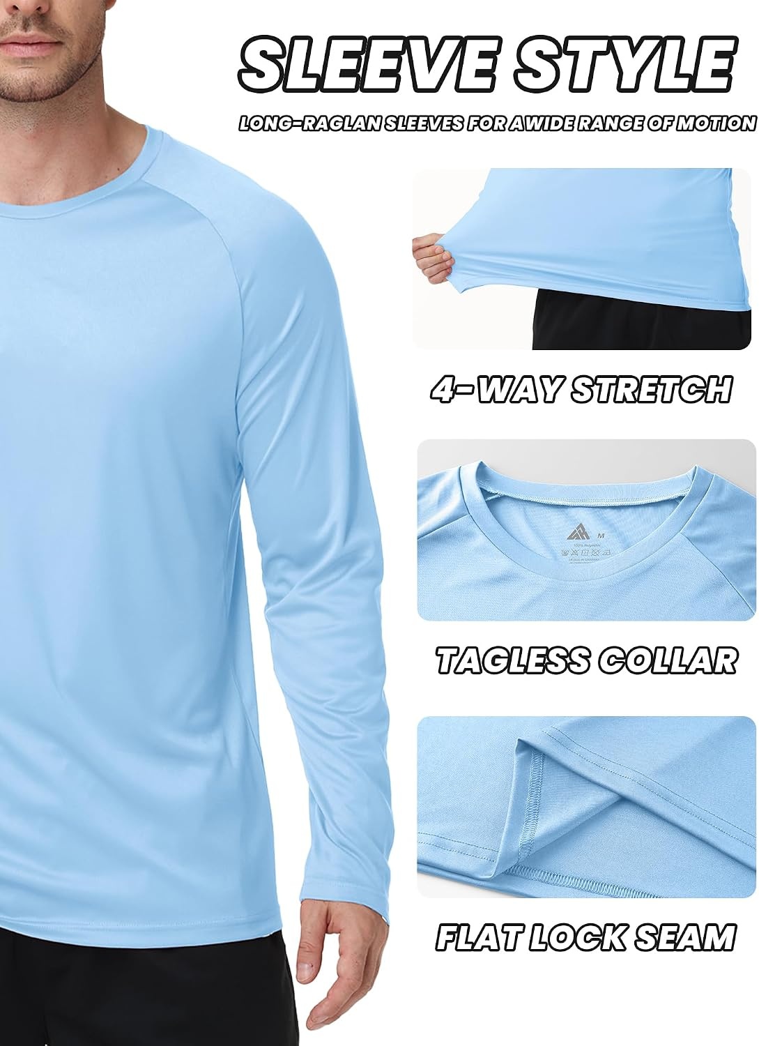 image:imageZITY 7 Pack Long Sleeve Shirts for Mens UPF 50 Fast Dry7packwineredLightblueRoyalblueDarkblueLightgrayDarkgrayBlack