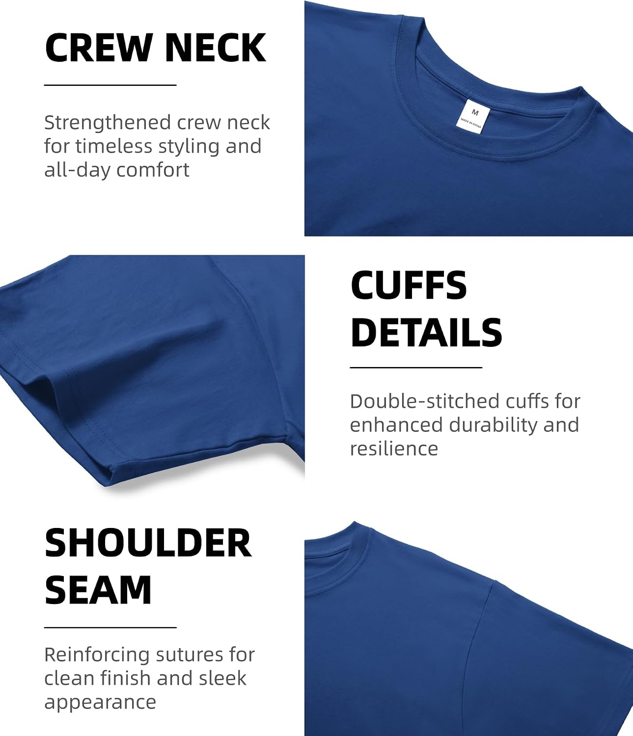image:imageZITY 7 Pack Mens Cotton T Shirts Short Sleeve Tshirts for Men Crew Neck Basic Tee Summer Casual Shirts Multipack7 Packblack White Light Grey Blue Navy Dark Grey Wine Red