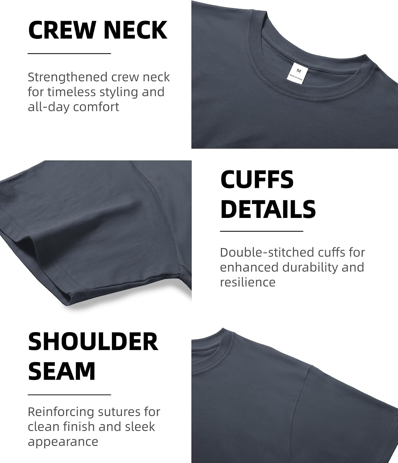image:imageZITY 7 Pack Mens Cotton T Shirts Short Sleeve Tshirts for Men Crew Neck Basic Tee Summer Casual Shirts Multipack7 Packdark Teal Blue Grey Green Navy Wine Red Black White