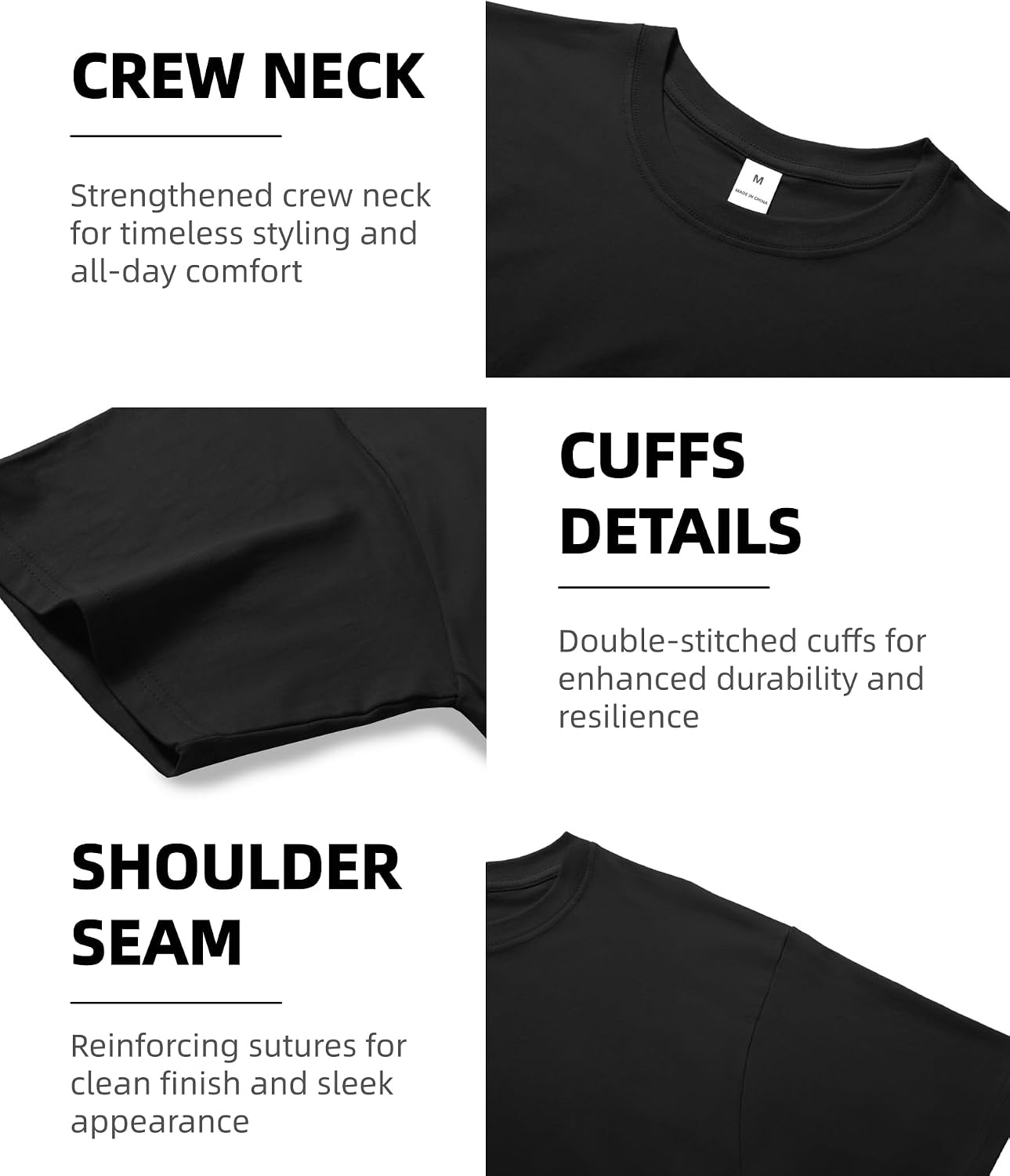 image:imageZITY 7 Pack Mens Cotton T Shirts Short Sleeve Tshirts for Men Crew Neck Basic Tee Summer Casual Shirts Multipack7 Packsky Blue Black Wine Red Navy Dark Grey Light Grey White