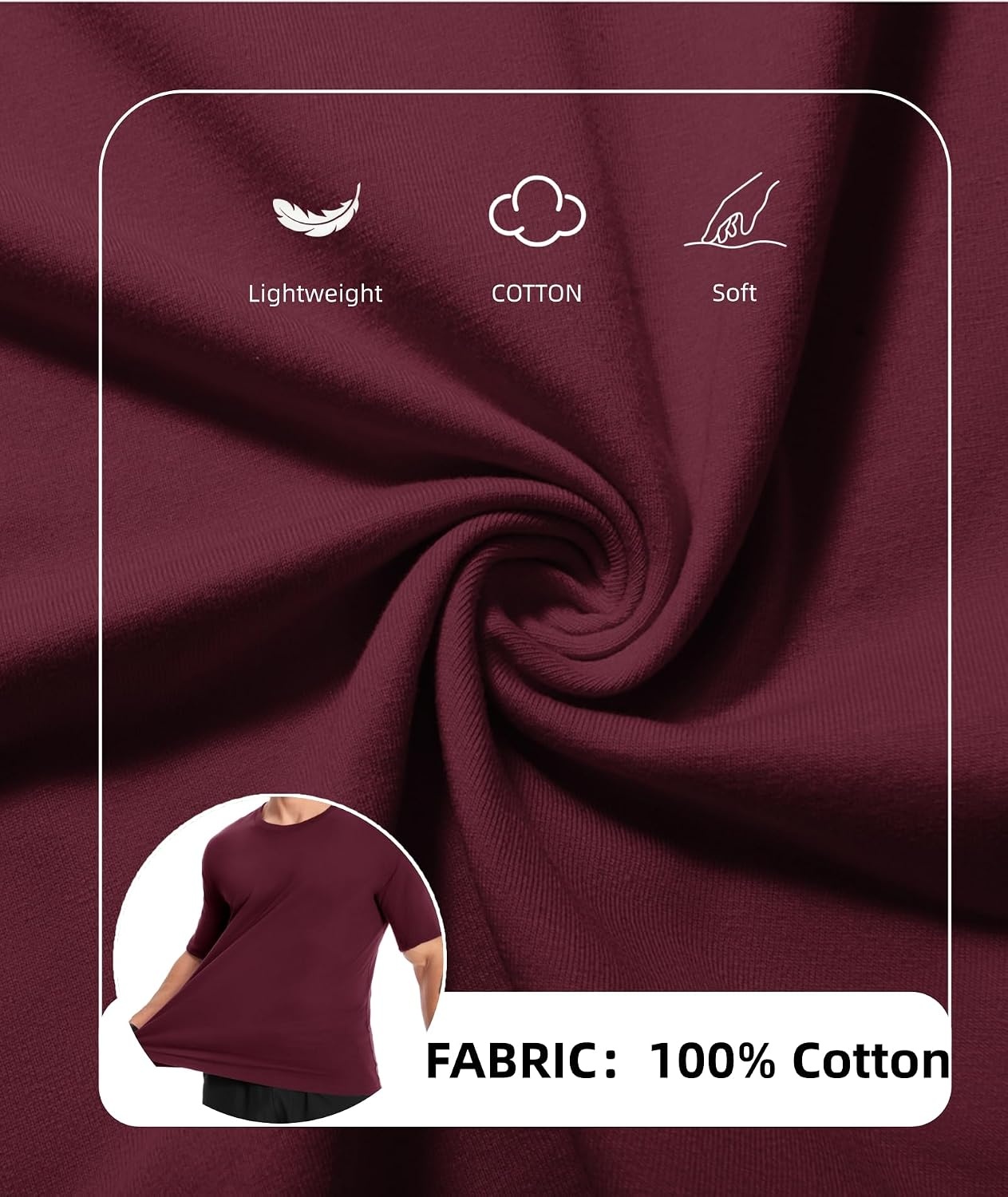 image:imageZITY 7 Pack Mens Cotton T Shirts Short Sleeve Tshirts for Men Crew Neck Basic Tee Summer Casual Shirts Multipack7 Packwine Red Blue Green Black Dark Grey Light Grey Dark Teal Blue