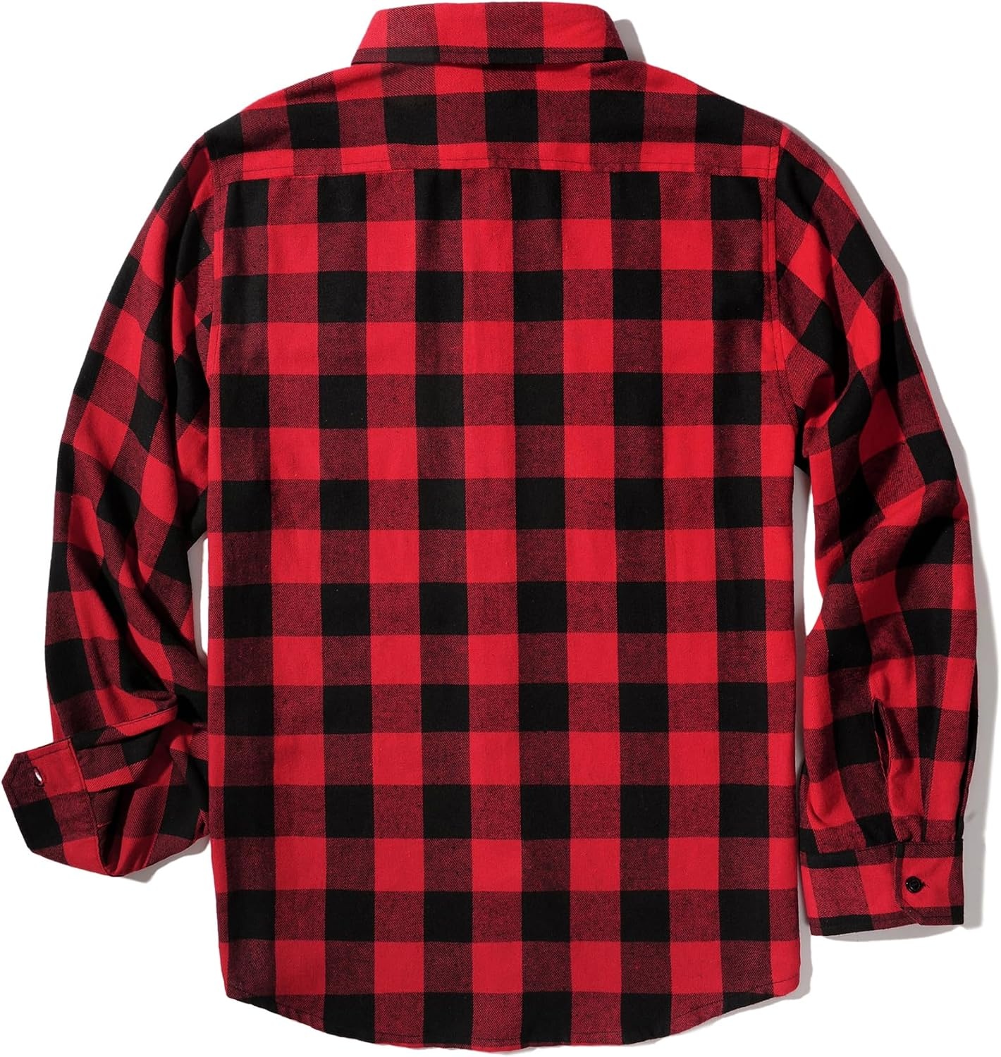 image:imageZITY Mens Flannel Plaid Shirts Button Down Long Sleeve with PocketOne Red