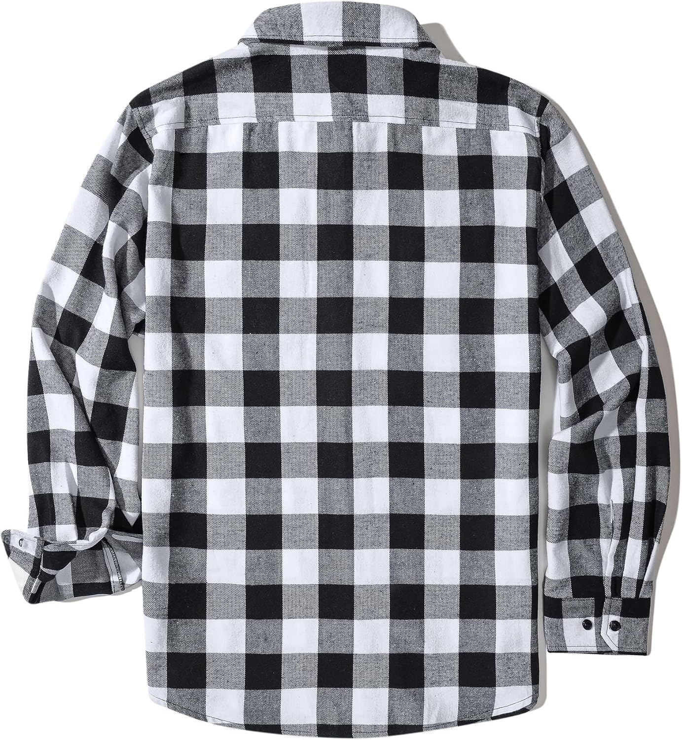 image:imageZITY Mens Flannel Plaid Shirts Button Down Long Sleeve with PocketOne Whiteblack