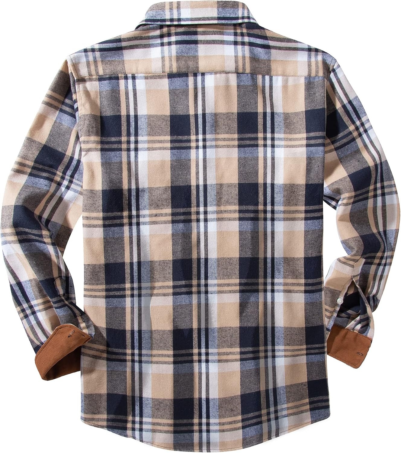 image:imageZITY Mens Flannel Plaid Shirts Button Down Long Sleeve with PocketY One Navybeige