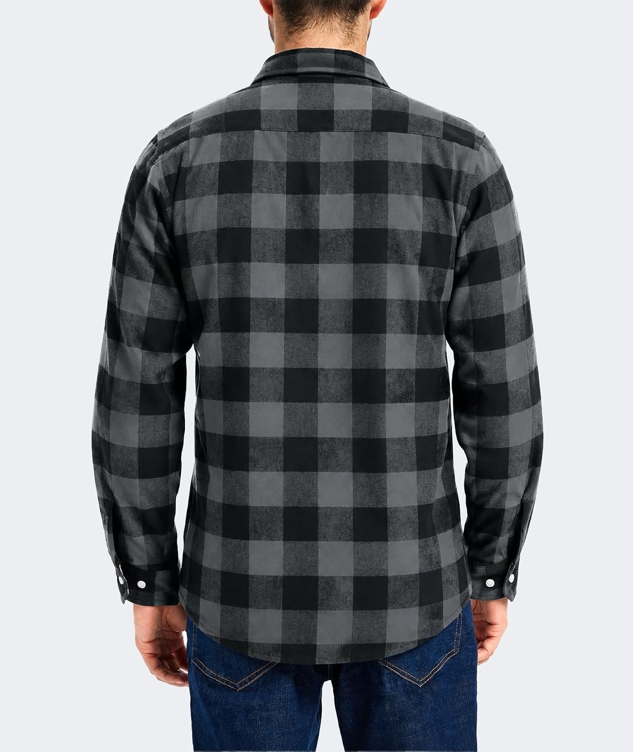 image:imageZITY Mens Flannel Shirt Plaid Button Down Shirts Long Sleeve CasualDark Gray