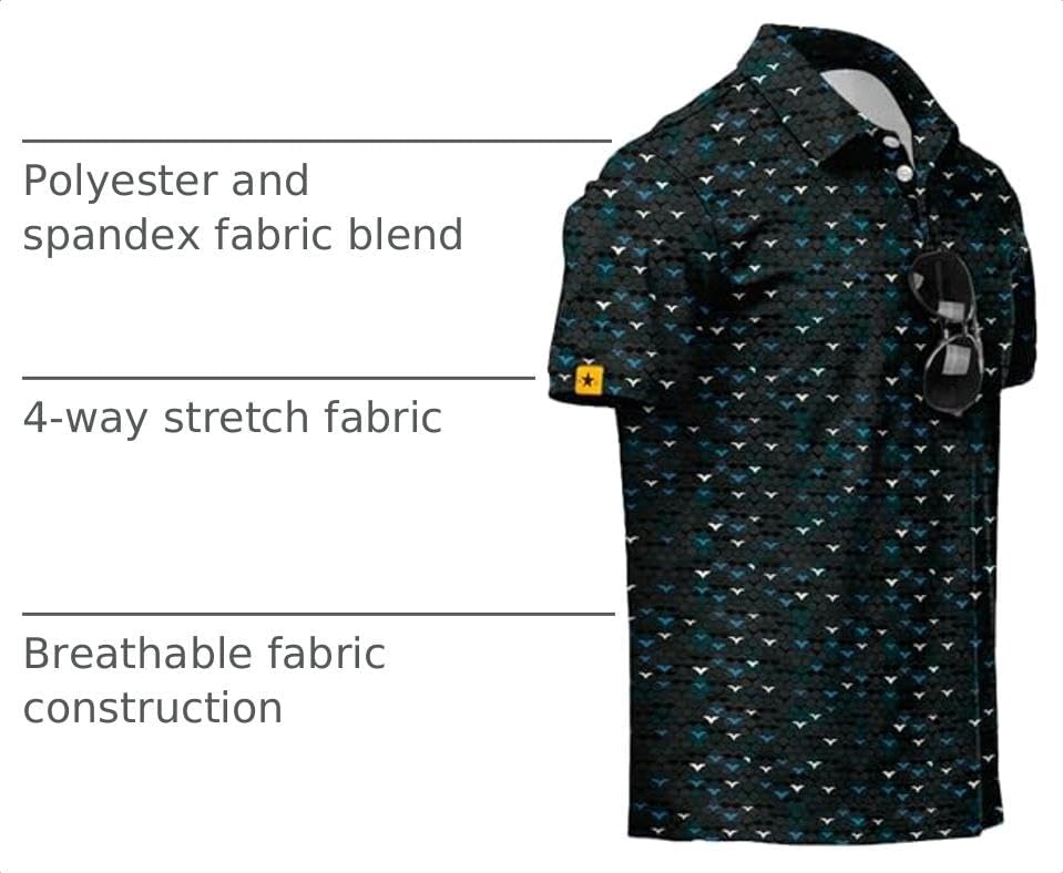 image:imageZITY Mens Golf Polo Shirts Short Sleeve UPF 50 Moisture Wicking TshirtLake Blue